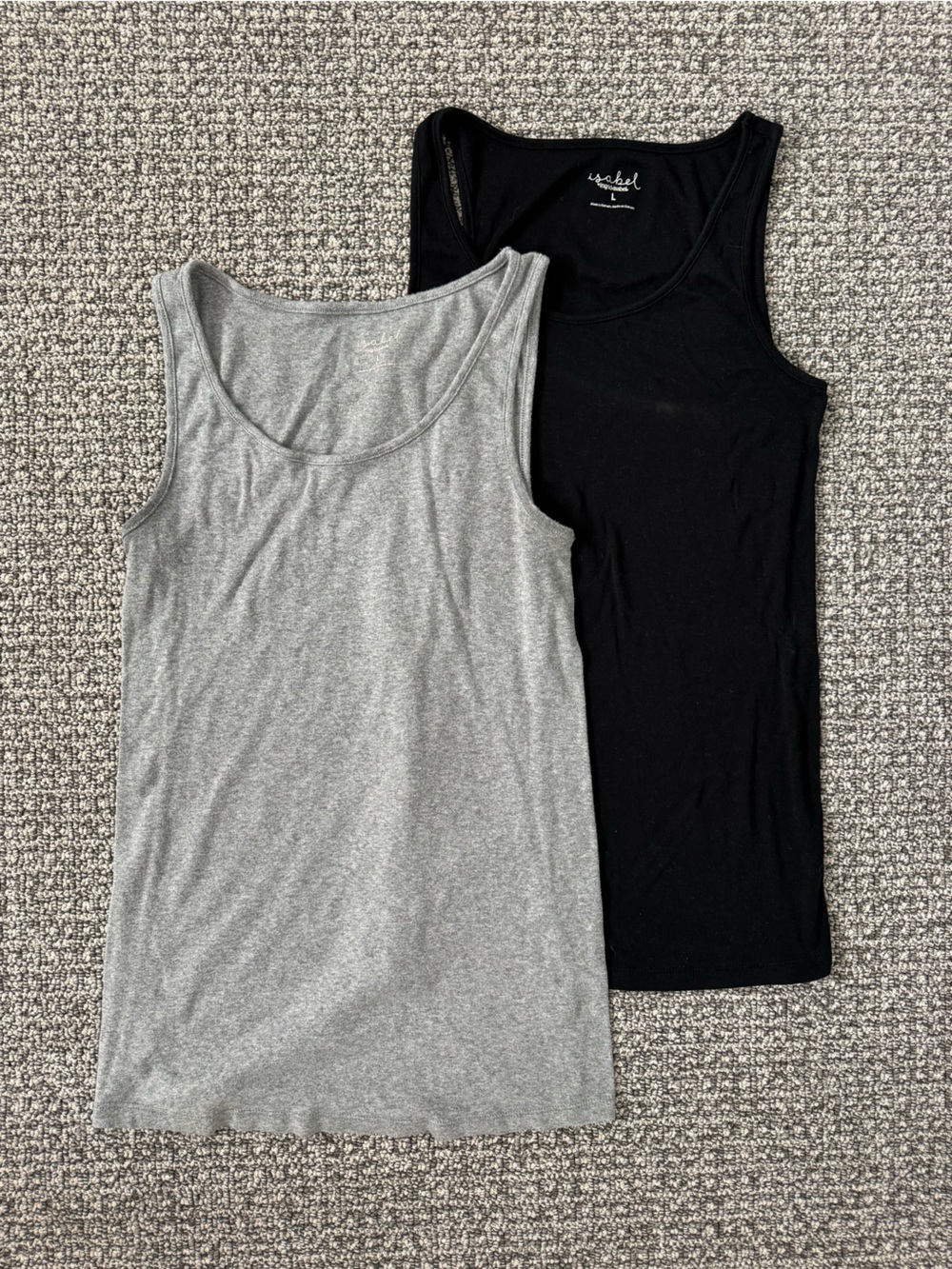 Isabel Maternity Black & Gray Tank Tops - Set of 2